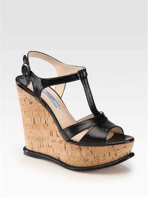 prada platform sandal cork|Prada leather sandals.